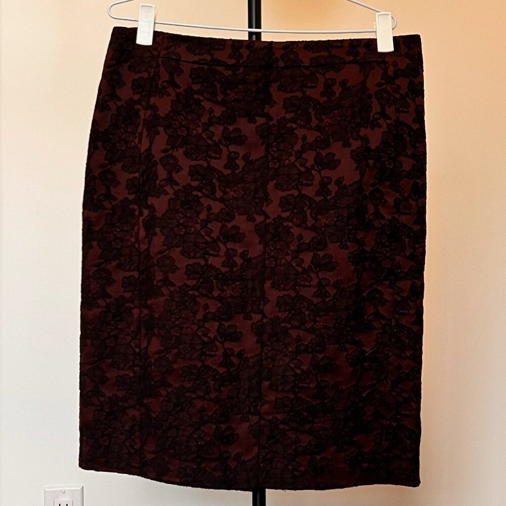 Veronika Maine jacquard pencil skirt